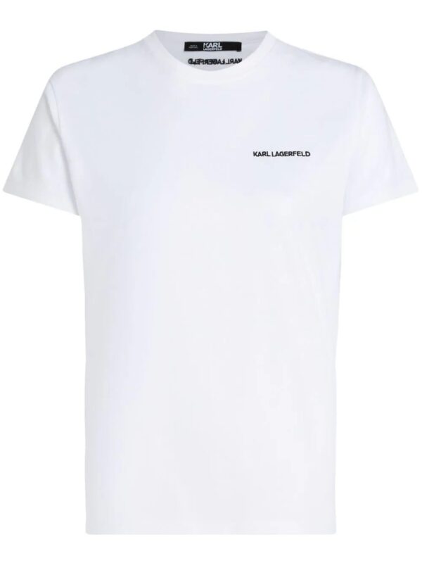 Karl Lagerfeld  logo-embroidered organic-cotton T-shirt