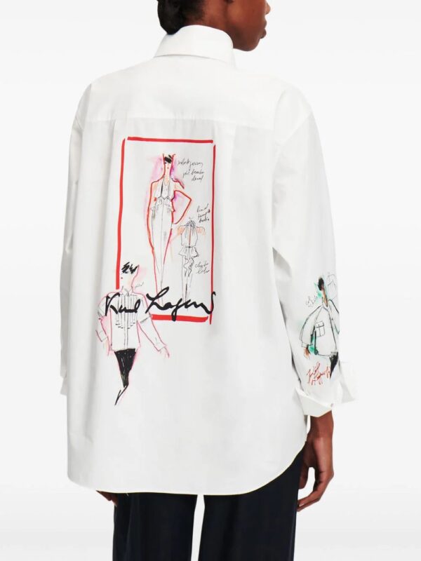 Karl Lagerfeld  Archive Sketch organic-cotton shirt - Image 4