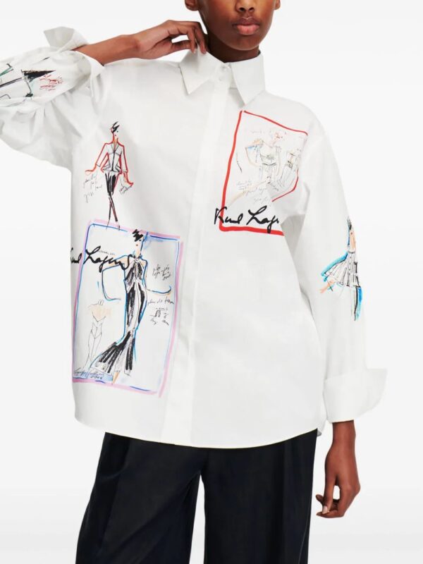 Karl Lagerfeld  Archive Sketch organic-cotton shirt - Image 3