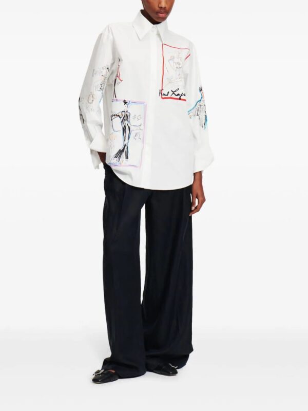 Karl Lagerfeld  Archive Sketch organic-cotton shirt - Image 2