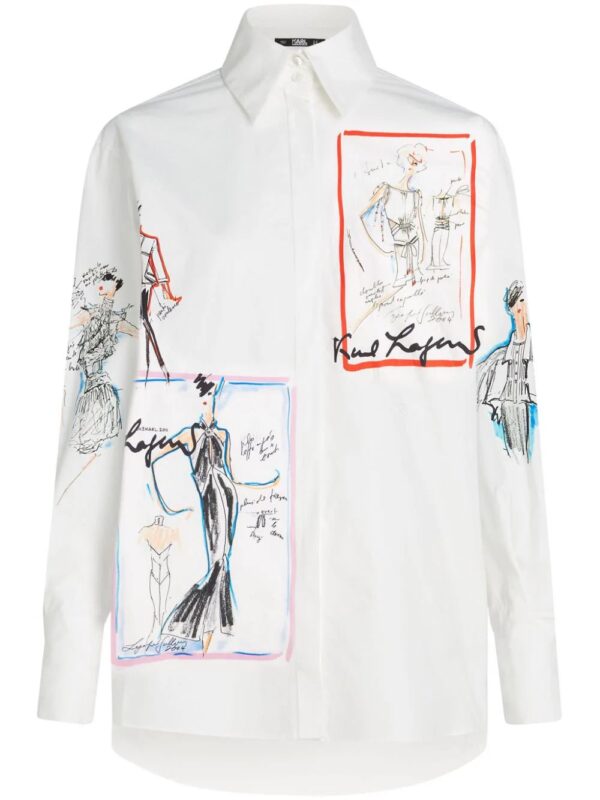 Karl Lagerfeld  Archive Sketch organic-cotton shirt
