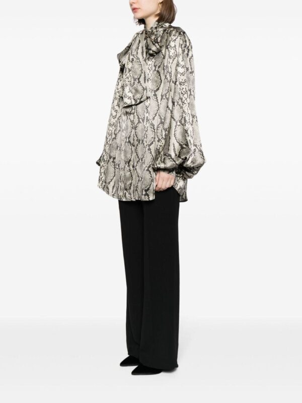 Balmain snakeskin-print silk blouse - Image 3