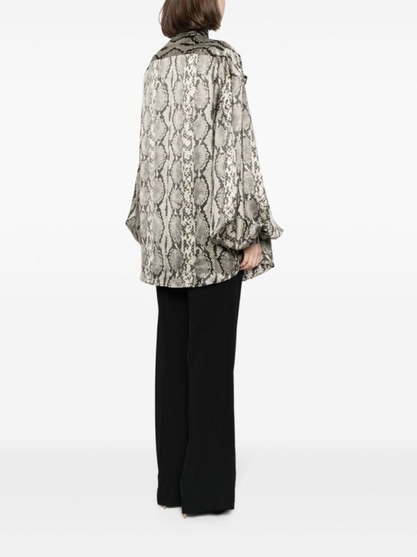 Balmain snakeskin-print silk blouse - Image 4