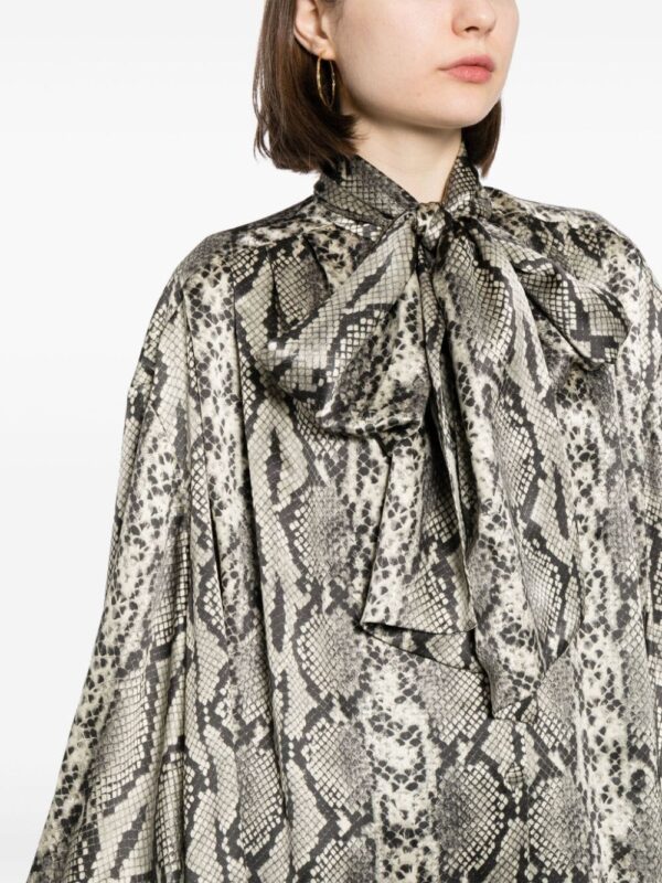 Balmain snakeskin-print silk blouse - Image 5