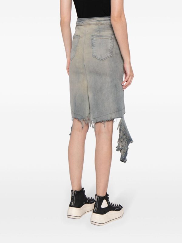 Rick Owens DRKSHDW  distressed denim skirt - Image 4