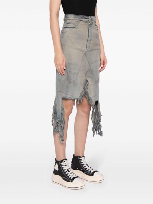 Rick Owens DRKSHDW  distressed denim skirt - Image 3