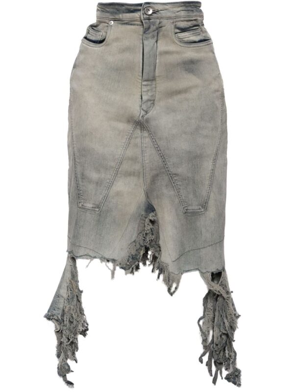 Rick Owens DRKSHDW  distressed denim skirt
