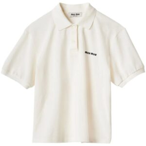 Miu Miu  logo-embroidered cotton polo shirt