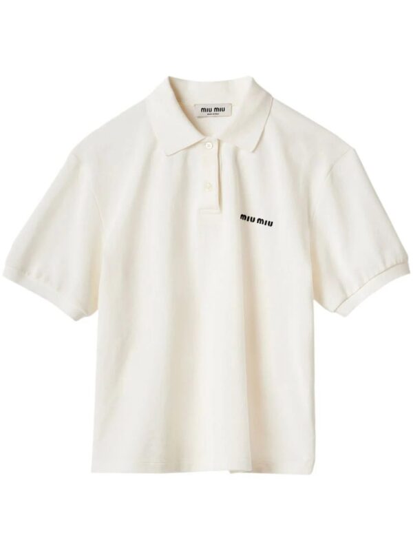 Miu Miu  logo-embroidered cotton polo shirt