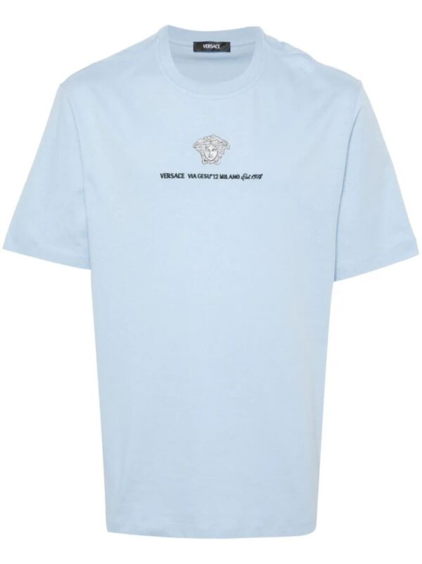 Versace  Medusa Head-embroidered cotton T-shirt
