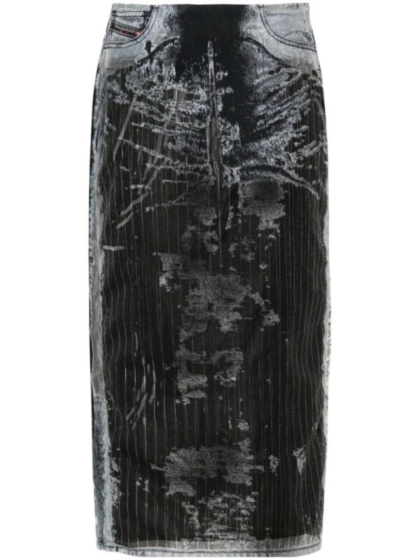 Diesel  De-Pra-Fse1 denim midi skirt