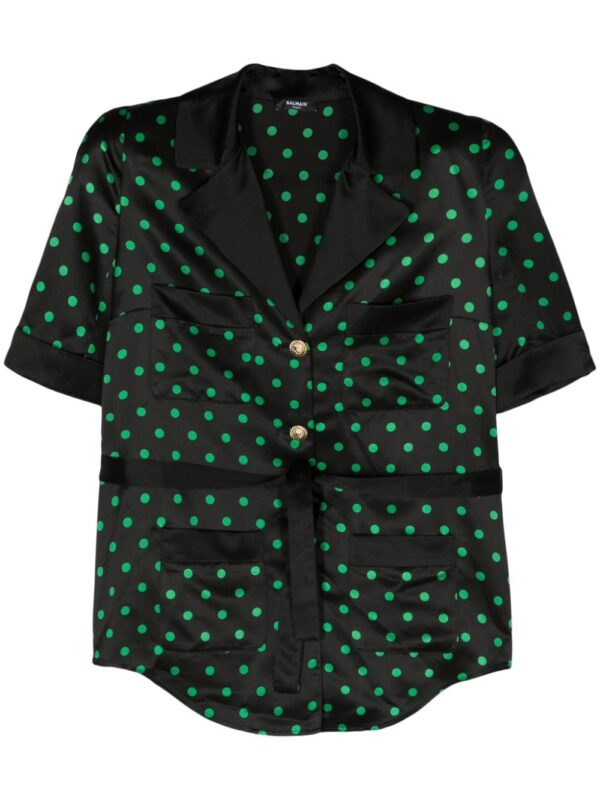 Balmain polka dot satin blouse