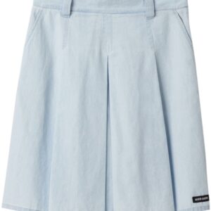 Miu Miu  pleated chambray skirt