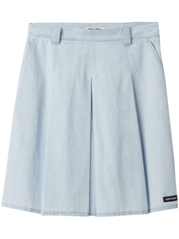 Miu Miu  pleated chambray skirt