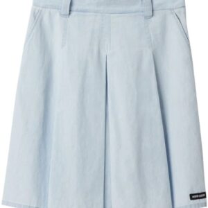 Miu Miu  pleated chambray skirt
