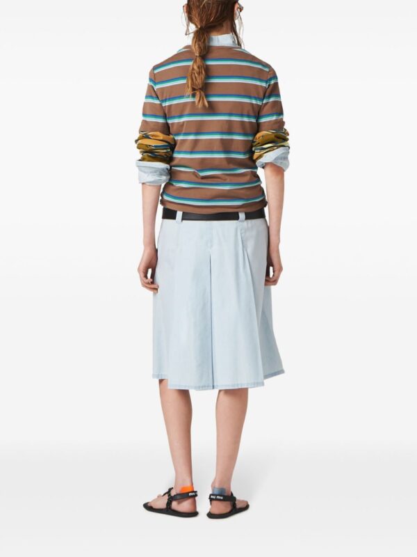 Miu Miu  pleated chambray skirt - Image 3