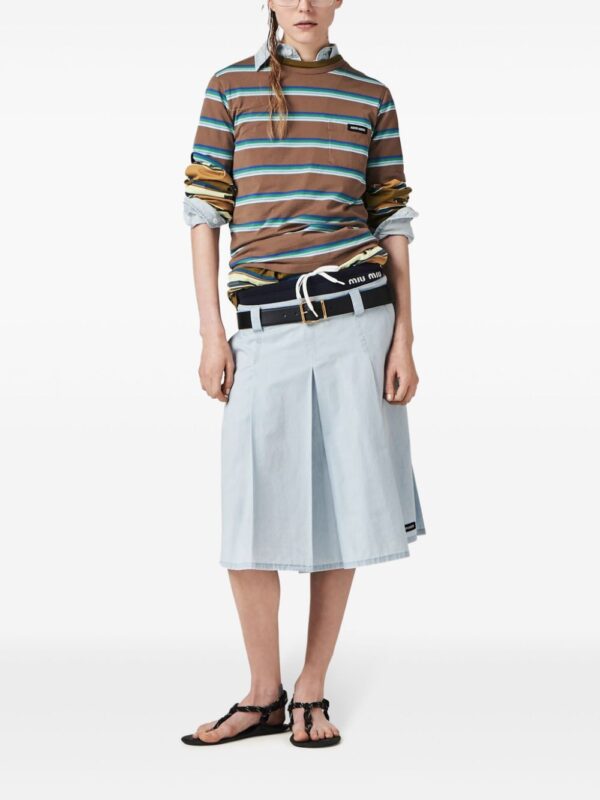 Miu Miu  pleated chambray skirt - Image 2