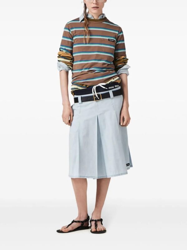 Miu Miu  pleated chambray skirt - Image 2