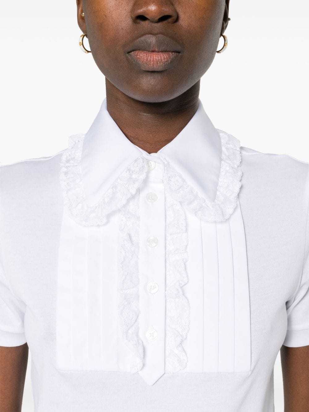 Dolce & Gabbana lace-trim polo shirt - Image 5