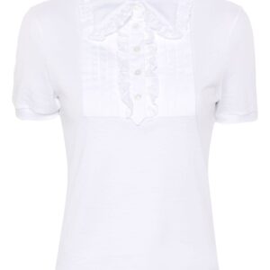 Dolce & Gabbana lace-trim polo shirt