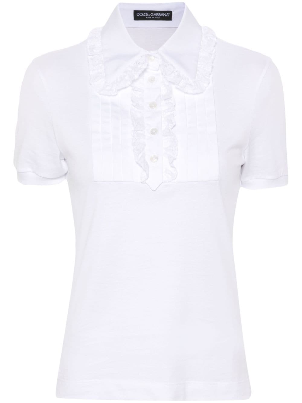 Dolce & Gabbana lace-trim polo shirt