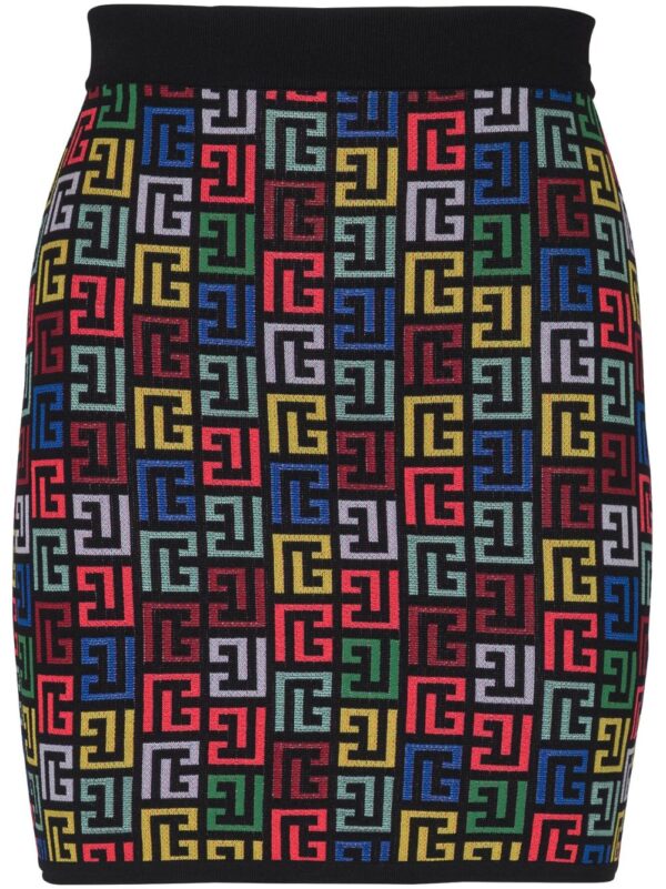 Balmain  PB-intarsia knitted mini skirt