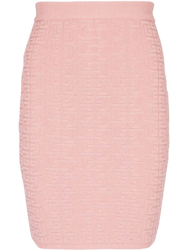 Balmain  PB-intarsia knitted mini skirt