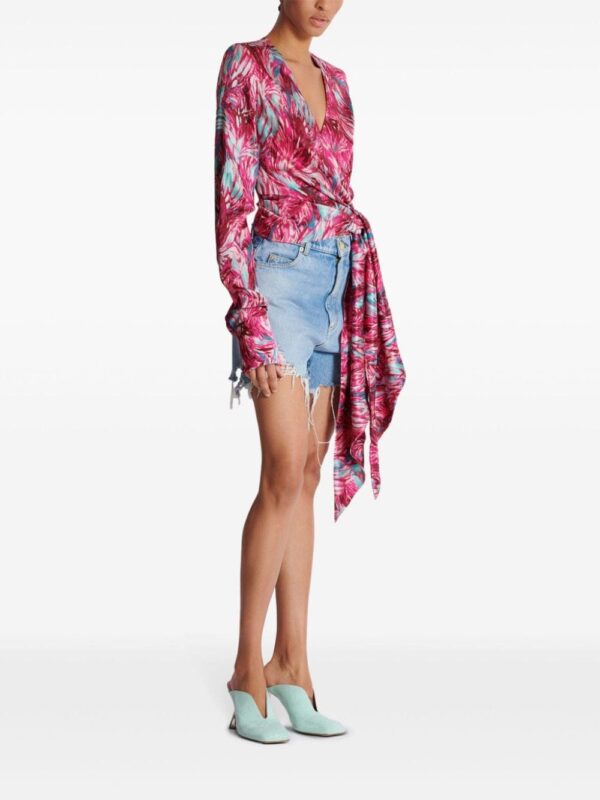 Balmain Feather-print silk blouse - Image 3
