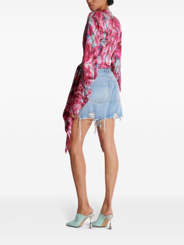Balmain Feather-print silk blouse - Image 4
