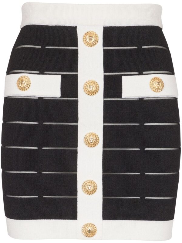 Balmain  button-embellishment knitted mini skirt