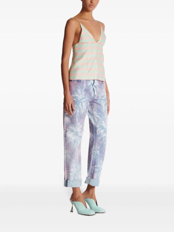 Balmain  diamond-print silk top - Image 3