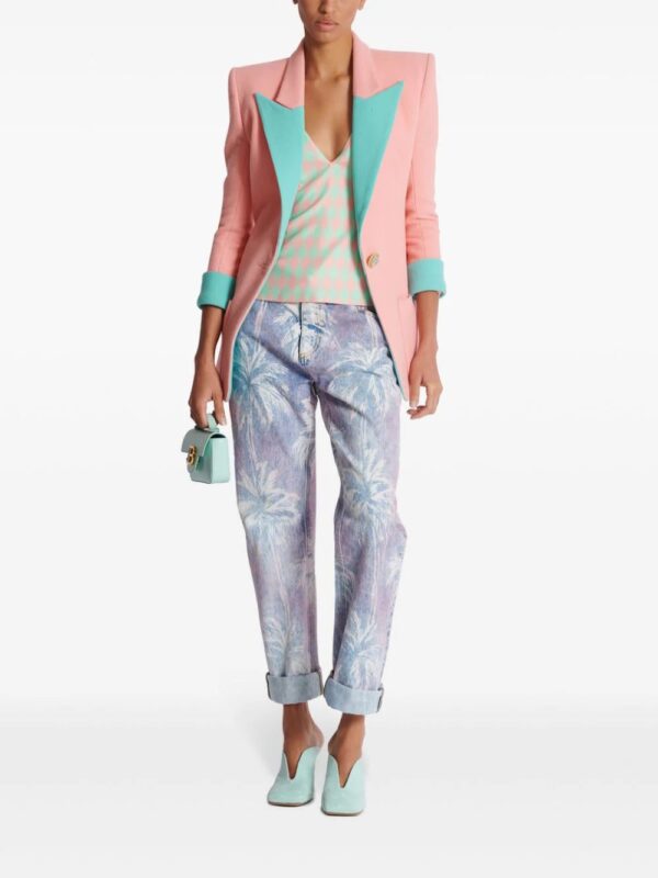 Balmain  diamond-print silk top - Image 2