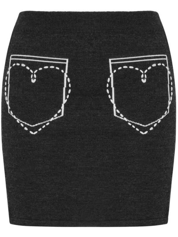 MOSCHINO JEANS  embroidered wool miniskirt