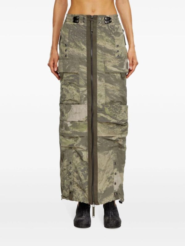 Diesel  O-Crep-N1 maxi skirt - Image 3