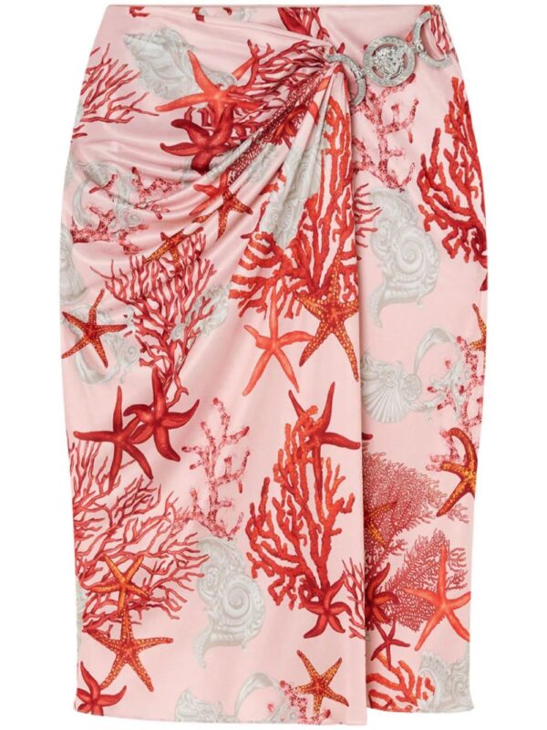 Versace  Barocco Sea gathered midi skirt