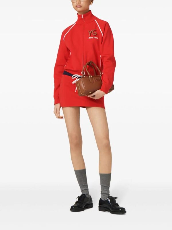 Miu Miu  logo-embroidered low-rise miniskirt - Image 2