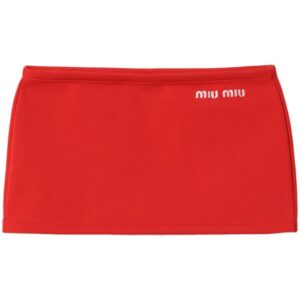Miu Miu  logo-embroidered low-rise miniskirt