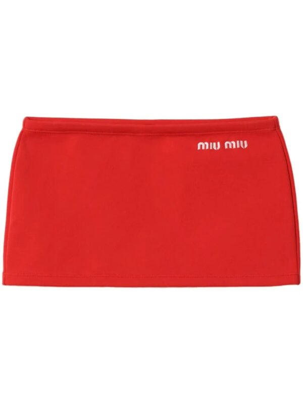 Miu Miu  logo-embroidered low-rise miniskirt
