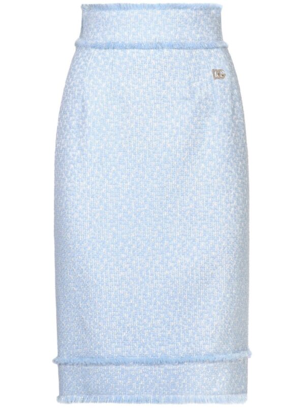 Dolce & Gabbana  appliqué-logo tweed straight skrit