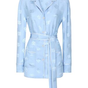 Dolce & Gabbana  monogram-jacquard tied-waist shirt