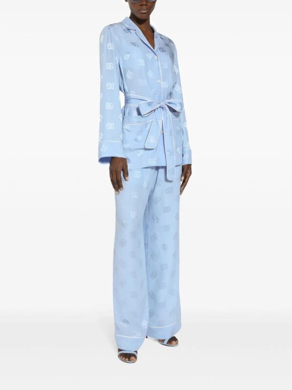 Dolce & Gabbana  monogram-jacquard tied-waist shirt - Image 2