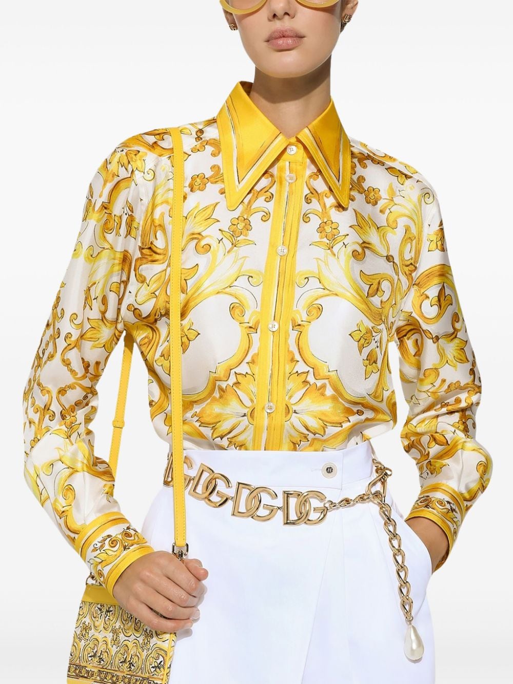 Dolce & Gabbana Majolica-print silk shirt - Image 5