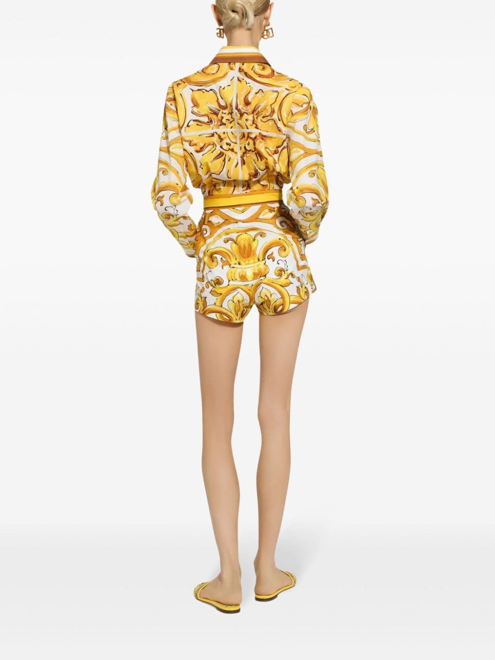 Dolce & Gabbana Majolica-print knotted shirt - Image 4