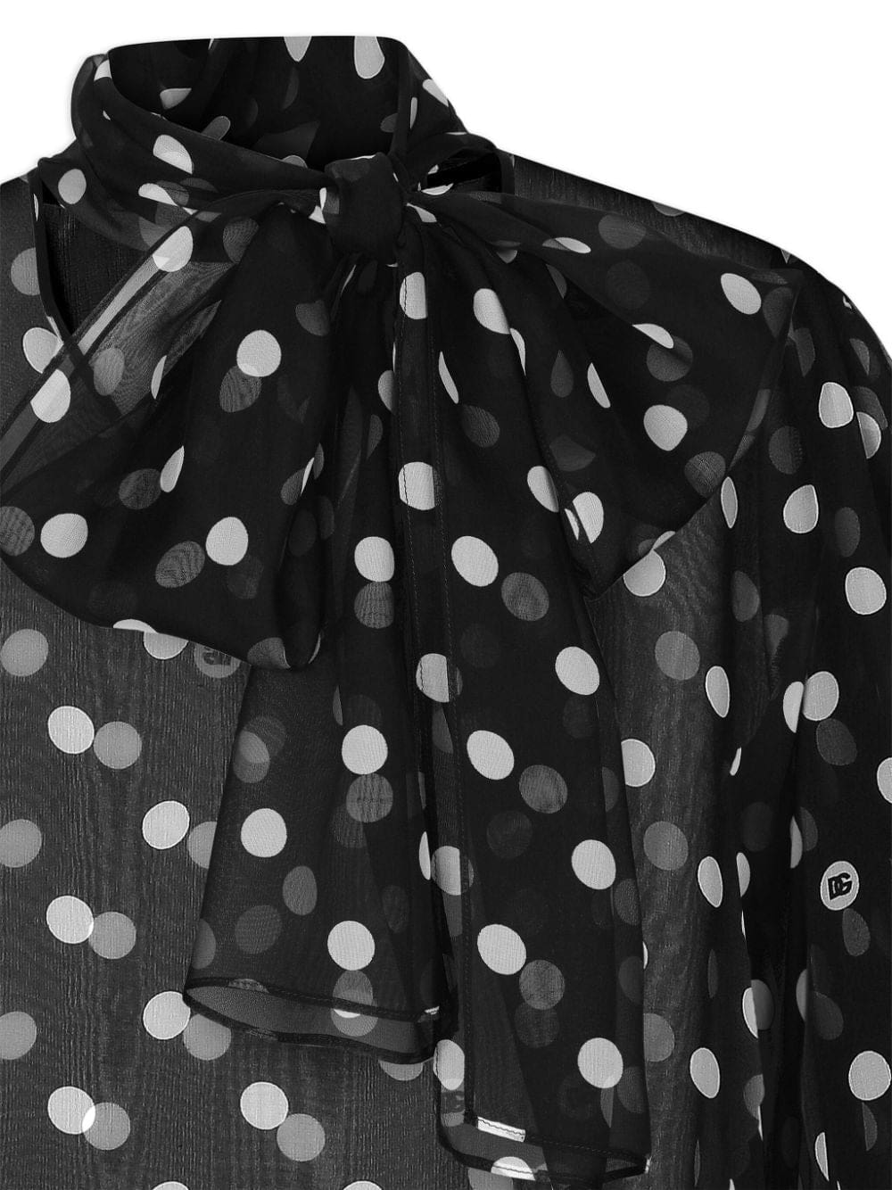 Dolce & Gabbana polka-dot print pussy-bow shirt - Image 4