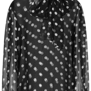 Dolce & Gabbana polka-dot print pussy-bow shirt