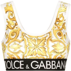 Dolce & Gabbana Majolica-print cropped tank top