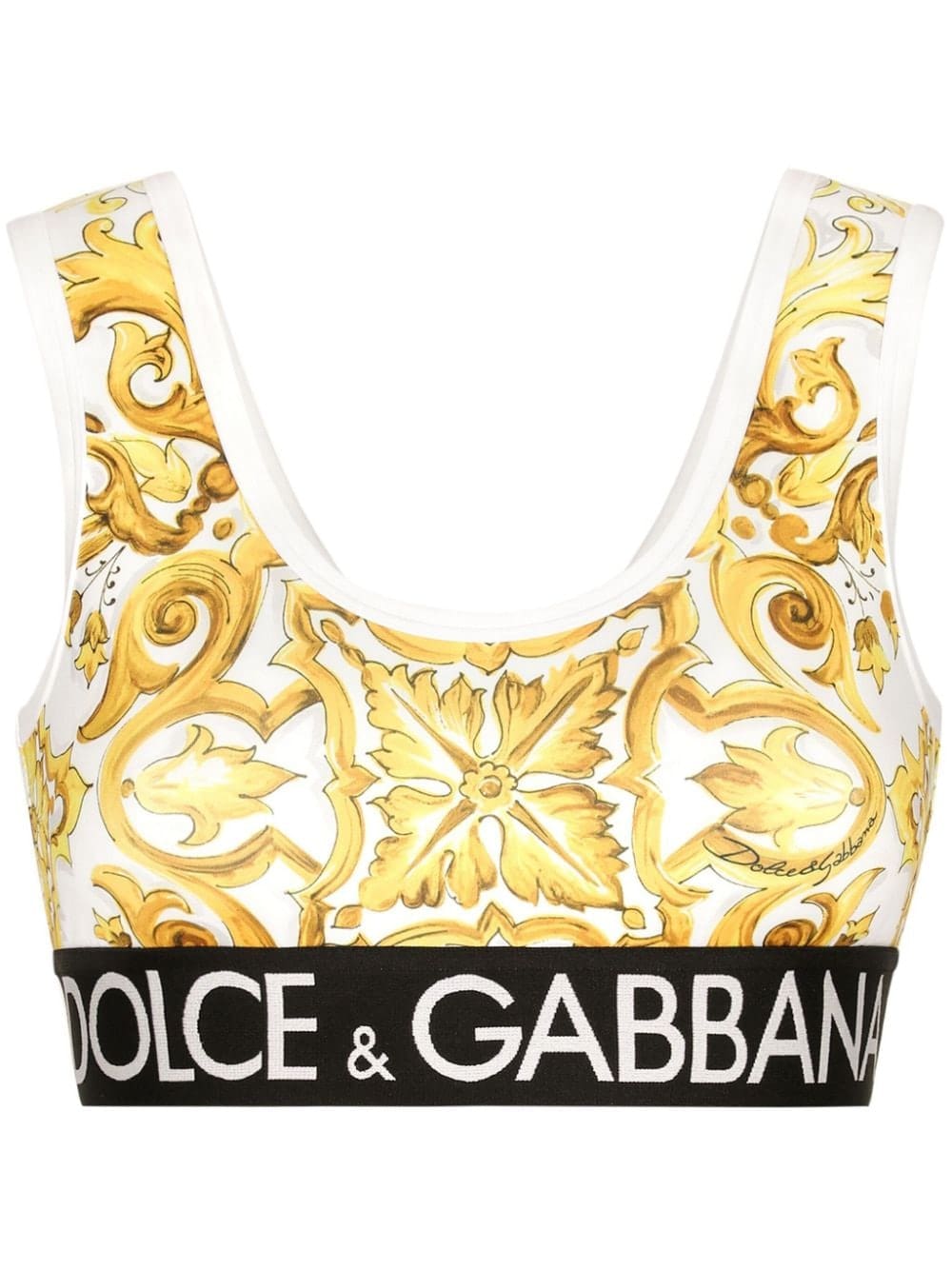 Dolce & Gabbana Majolica-print cropped tank top