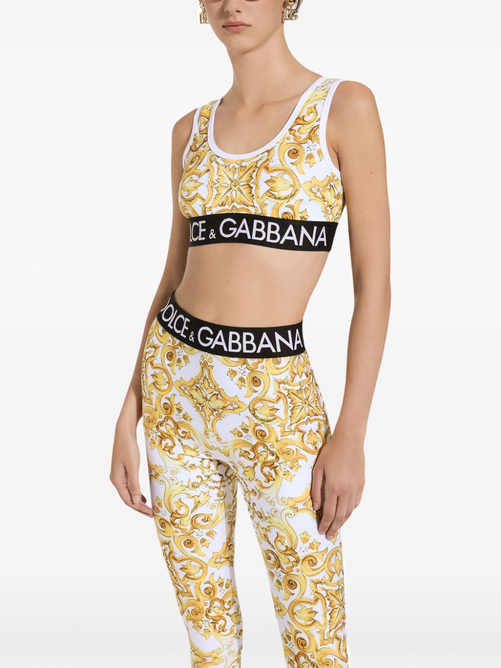 Dolce & Gabbana Majolica-print cropped tank top - Image 4