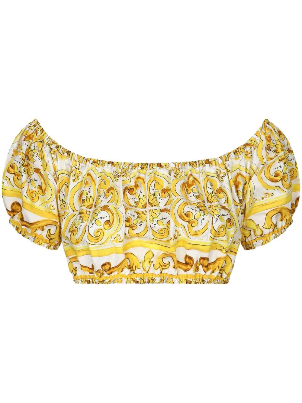 Dolce & Gabbana Majolica-print cotton crop top