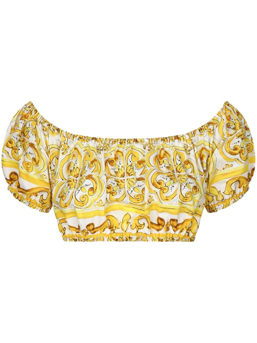 Dolce & Gabbana Majolica-print cotton crop top